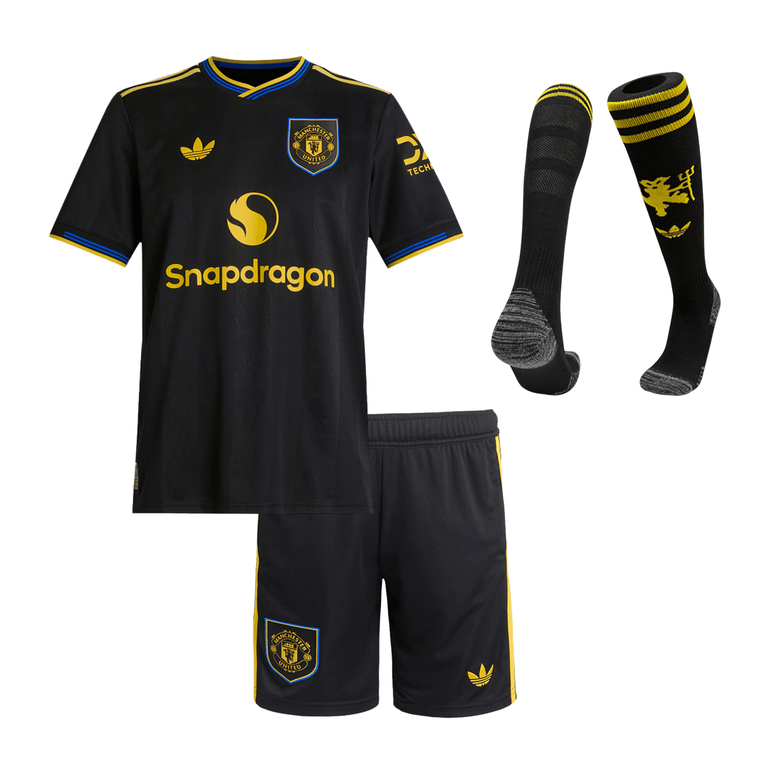 Manchester United Gyerek Idegenbeli Harmadik Mez Készlet(Mez+Nadrág+Zokni) 2025/26 Fekete