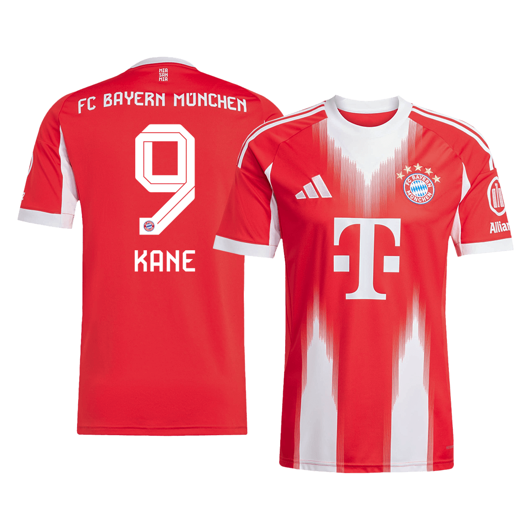 KANE #9 Bayern Munich Otthon Soccer Mez 2025/26 Piros