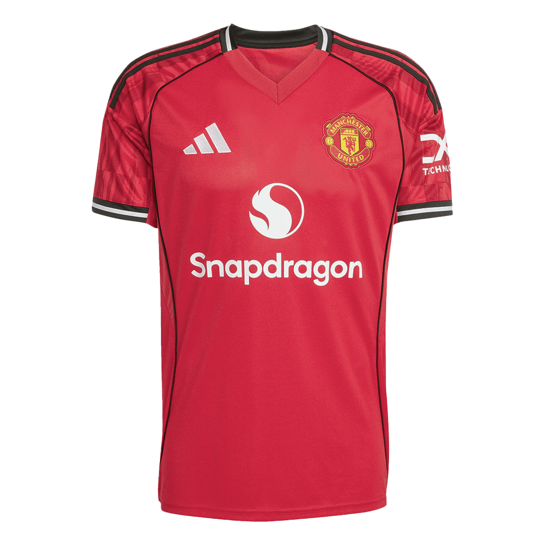B.FERNANDES #8 Manchester United Otthon Soccer Mez 2025/26 Piros