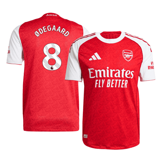 ØDEGAARD #8 Hiteles Arsenal Otthoni Soccer Mez 2025/26 Piros