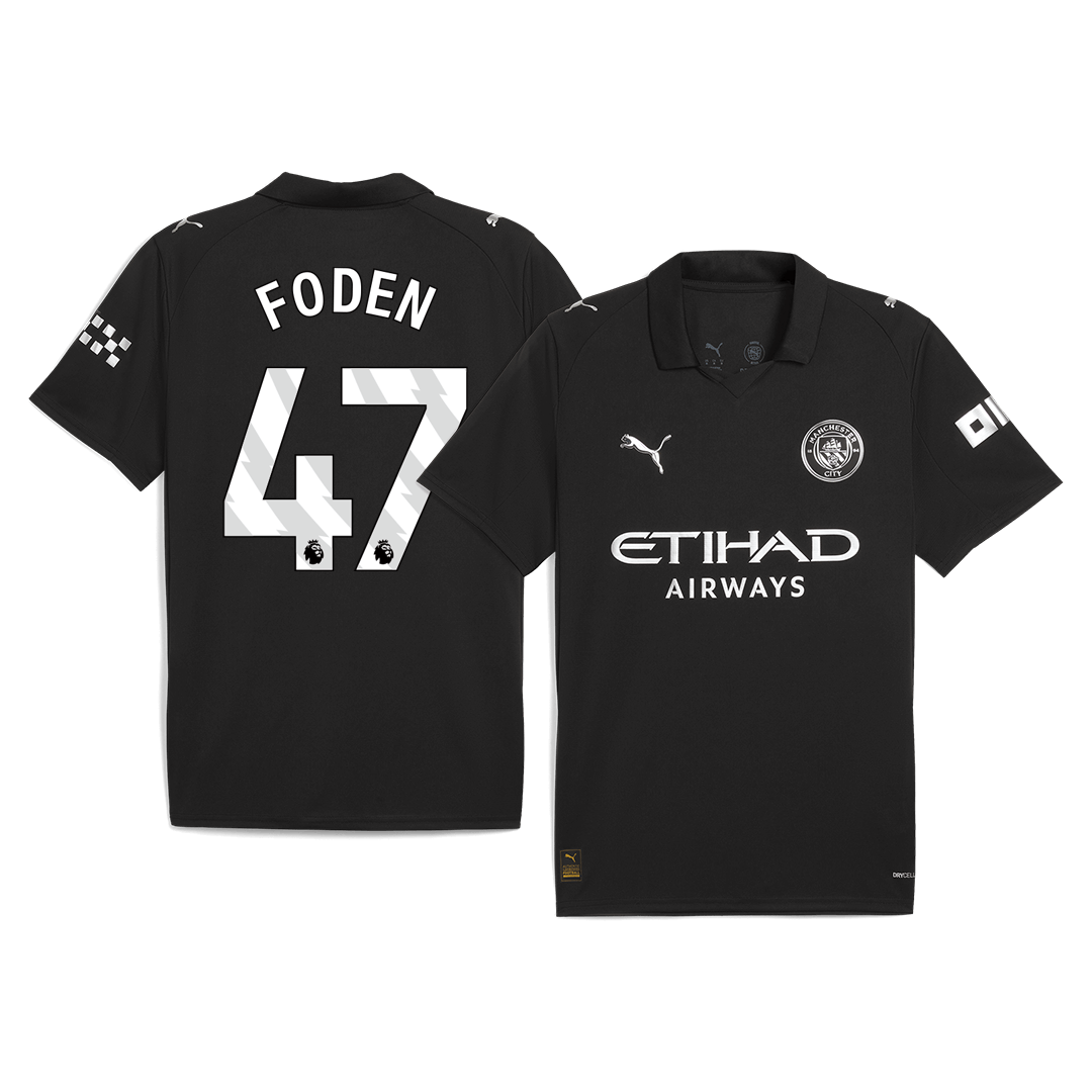 FODEN #47 Manchester City Idegenbeli Futball Mez 2025/26 Fekete