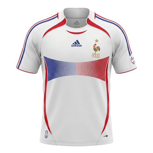 France Idegenbeli Retro Futball Mez 2006 Fehér