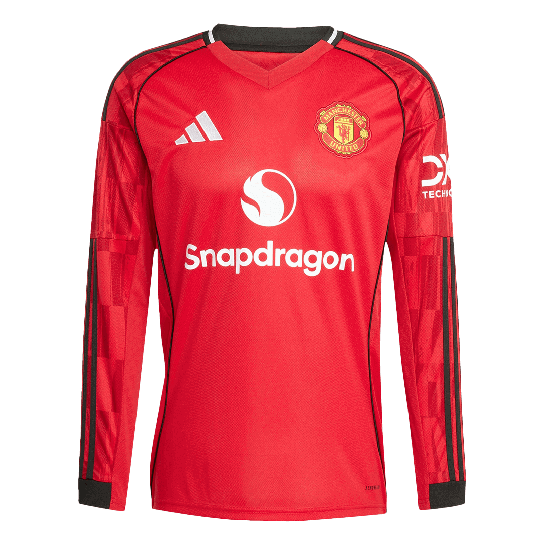 Manchester United Otthon Hosszú Ujjú Soccer Mez 2025/26 Piros