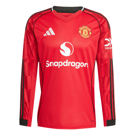Manchester United Otthon Hosszú Ujjú Soccer Mez 2025/26 Piros