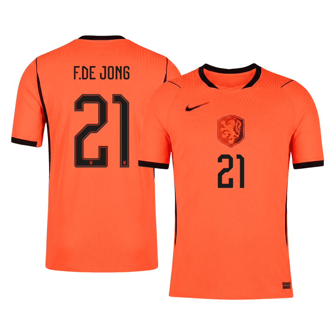 F.DE JONG #21 Netherlands Játékos Verzió Hazai Mez Világbajnoki 2026 Narancs