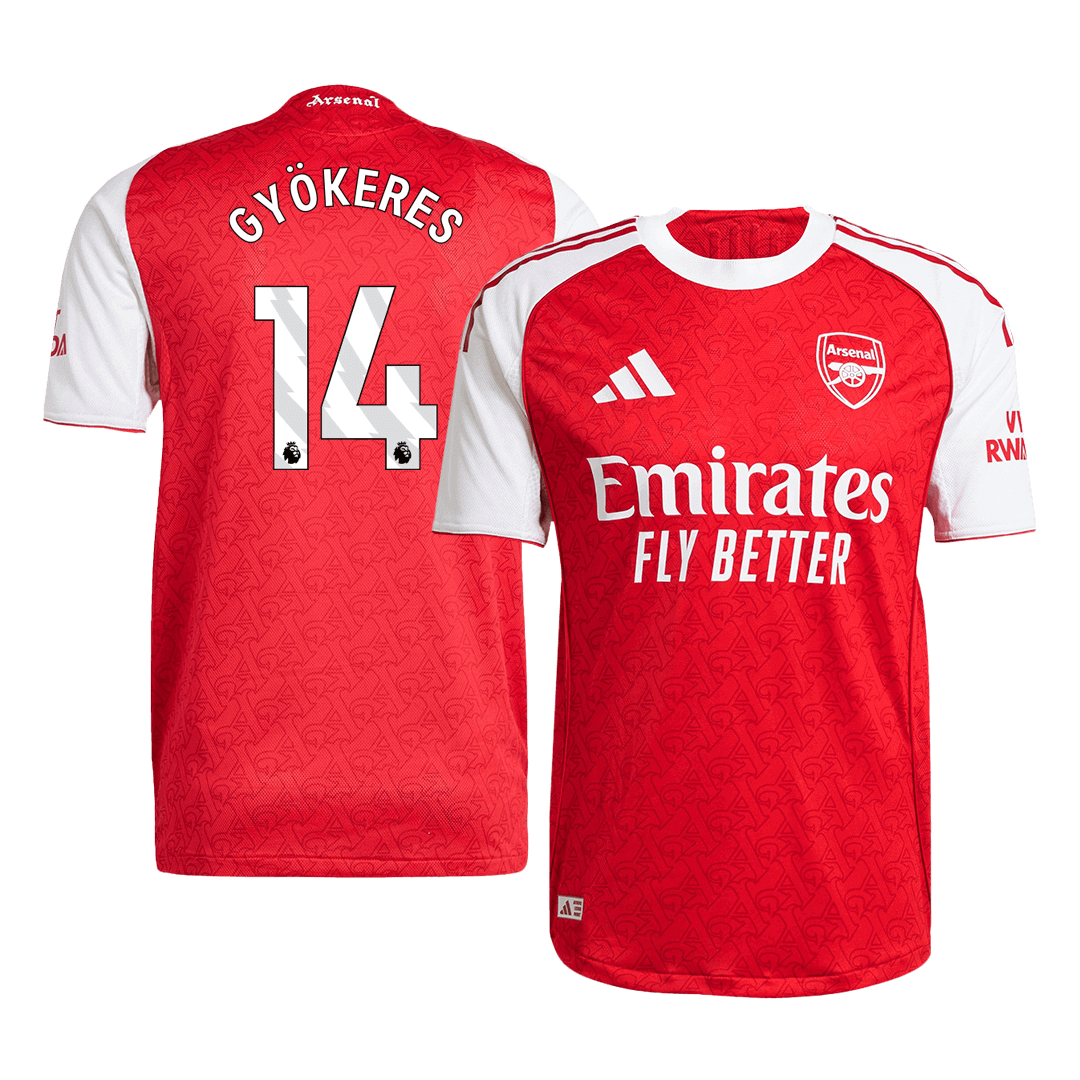 GYÖKERES #14 Hiteles Arsenal Otthoni Soccer Mez 2025/26 Piros