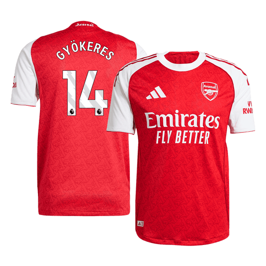 GYÖKERES #14 Hiteles Arsenal Otthoni Soccer Mez 2025/26 Piros