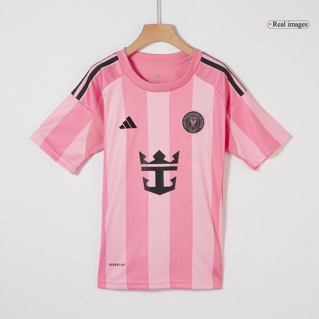 Gyerekek Inter Miami CF Otthoni Soccer Mez Készlet(Mez+Rövidnadrág) 2025 Rózsaszín