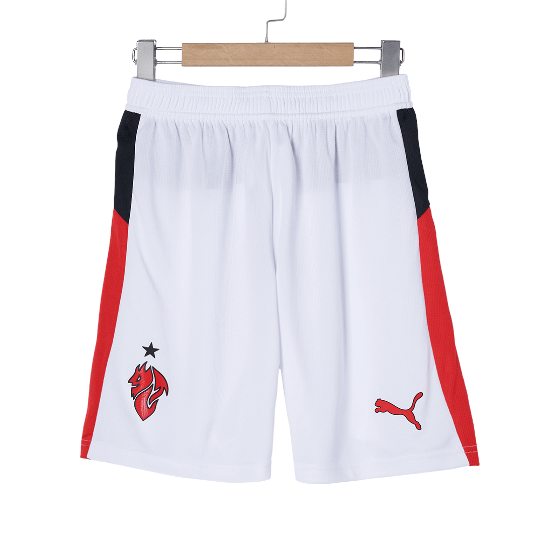AC Milan Idegenbeli Soccer Mez Készlet(Mez+Rövidnadrág) 2025/26 Fehér