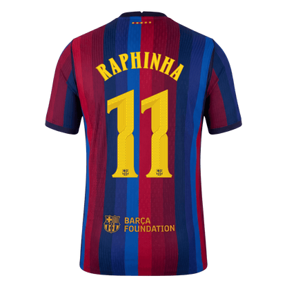 RAPHINHA #11 Barcelona Játékos Verzió Hazai Mez 2026/27 Piros & Kék - UCL