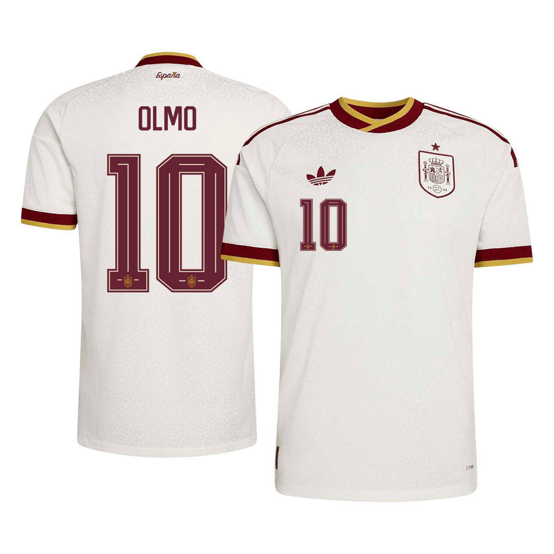 OLMO #10 Spain Játékos Verzió Idegenbeli Mez Világbajnoki 2026 Fehér