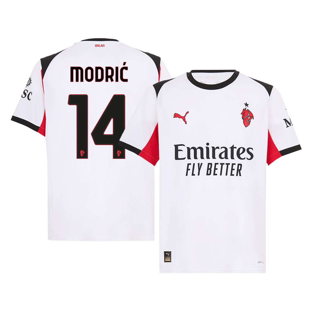 MODRIĆ #14 AC Milan Idegenbeli Soccer Mez 2025/26 Fehér