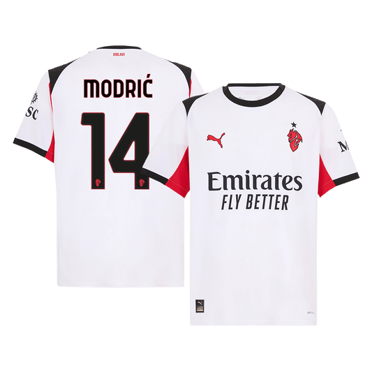 MODRIĆ #14 AC Milan Idegenbeli Soccer Mez 2025/26 Fehér
