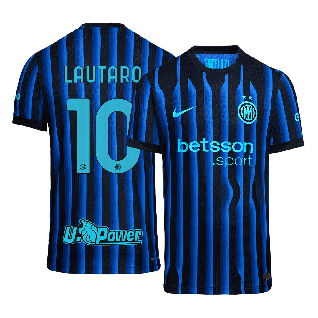 LAUTARO #10 Hiteles Inter Milan Otthon Soccer Mez 2025/26 Kék&Fekete