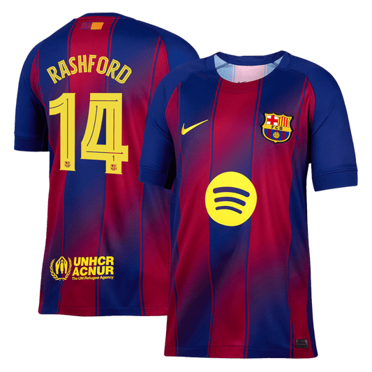 RASHFORD #14 Barcelona Otthon Soccer Mez 2025/26 Piros&Kék - UCL