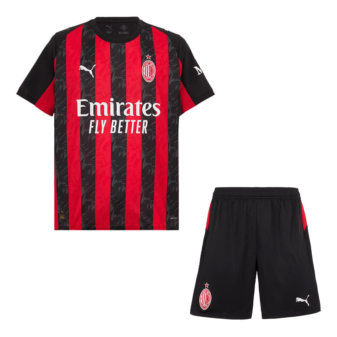 AC Milan Otthoni Soccer Mez Készlet(Mez+Rövidnadrág) 2025/26 Piros&Fekete