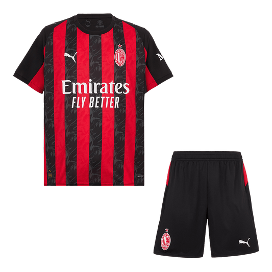 AC Milan Otthoni Soccer Mez Készlet(Mez+Rövidnadrág) 2025/26 Piros&Fekete