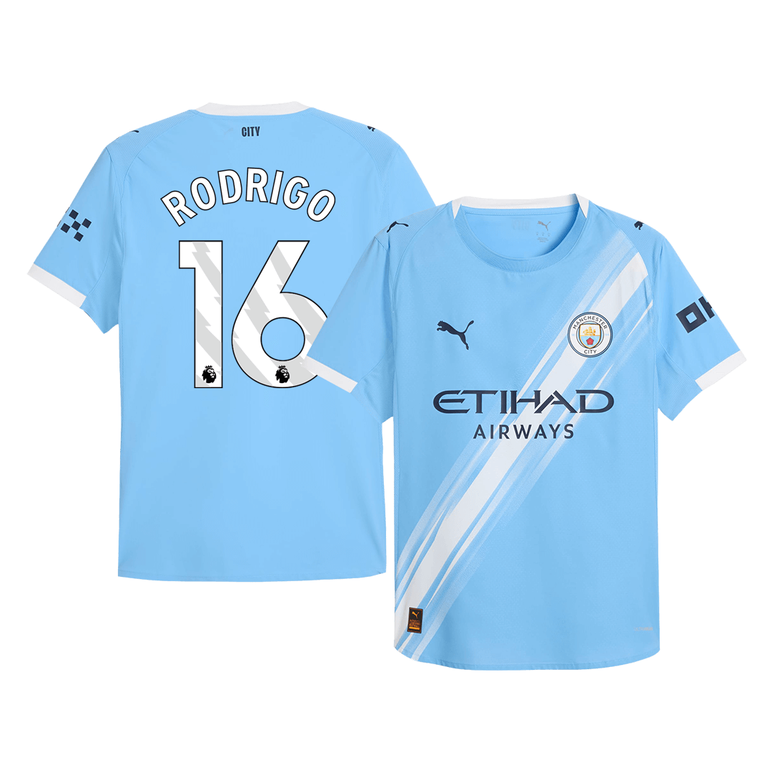 RODRIGO #16 Manchester City Játékos Otthon Mez 2025/26 Kék