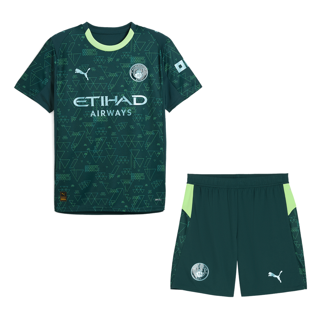 Manchester City Negyedik Mez Szett (Mez+Nadrág) 2025/26 Zöld