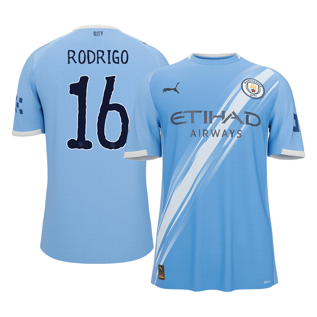 RODRIGO #16 Manchester City Otthoni Futball Mez 2025/26 Kék