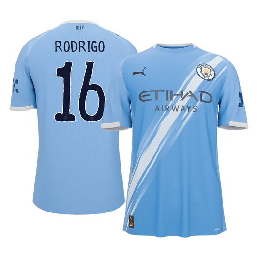 RODRIGO #16 Manchester City Otthoni Futball Mez 2025/26 Kék