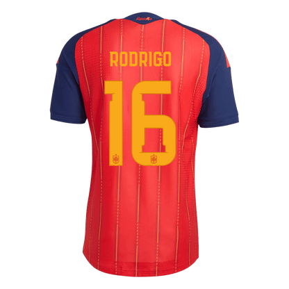 RODRIGO #16 Spain Játékos Verzió Hazai Mez Világbajnoki 2026 Piros