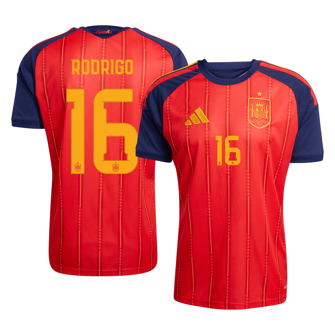 RODRIGO #16 Spain Hazai Futball Világbajnoki 2026 Piros