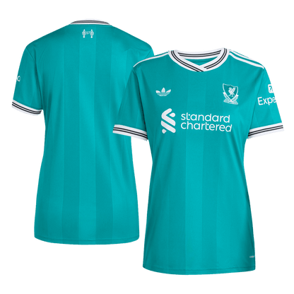 Női Liverpool Harmadik Idegenbeli Futball Mez 2025/26 Zöld