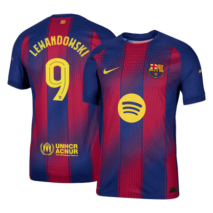 LEWANDOWSKI #9 Hiteles Barcelona Otthon Soccer Mez 2025/26 Piros&Kék - UCL