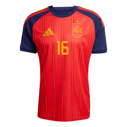 RODRIGO #16 Spain Hazai Futball Világbajnoki 2026 Piros