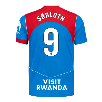 SØRLOTH #9 Atletico Madrid Játékos Verzió Harmadik Mez 2025/26 Kék