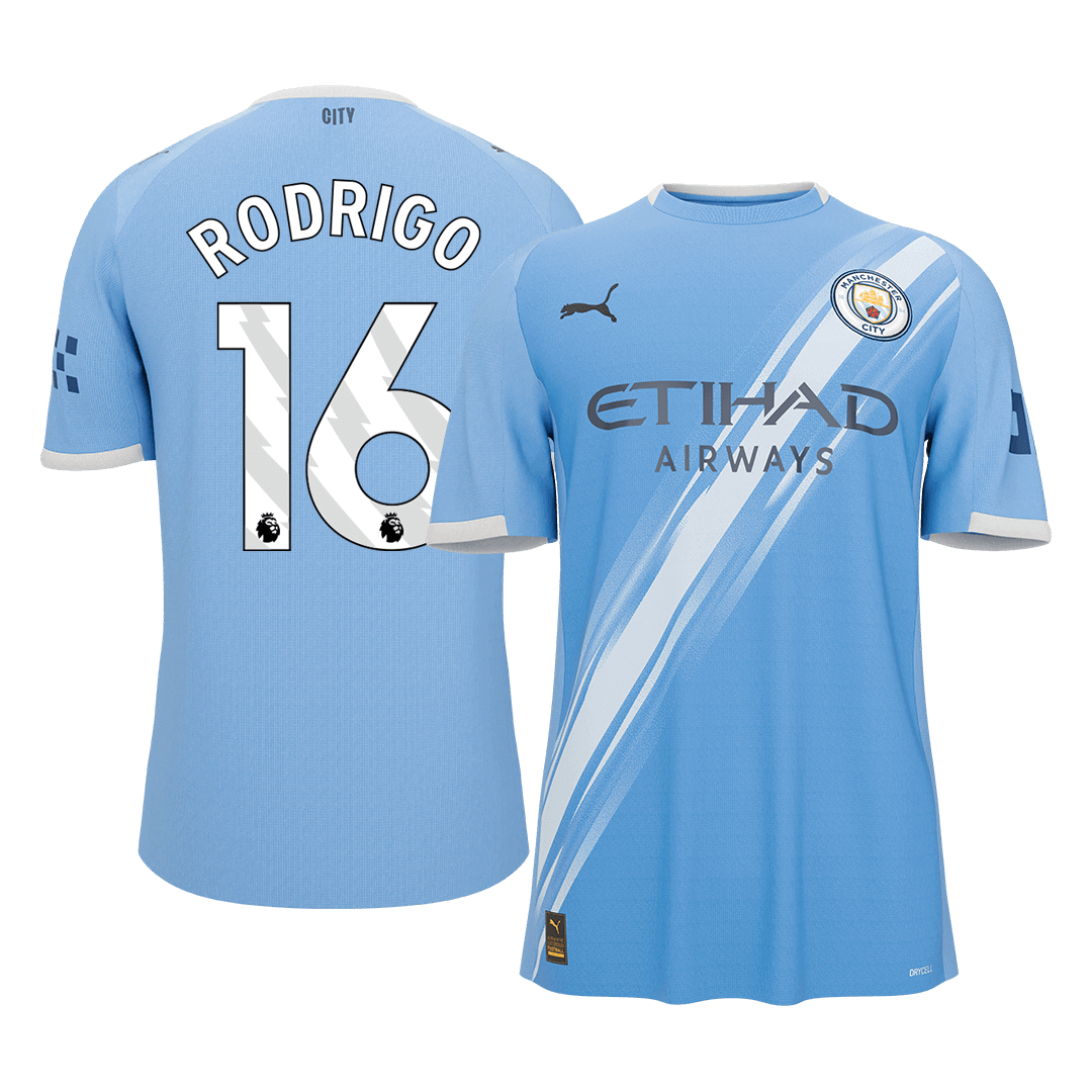 RODRIGO #16 Manchester City Otthoni Futball Mez 2025/26 Kék