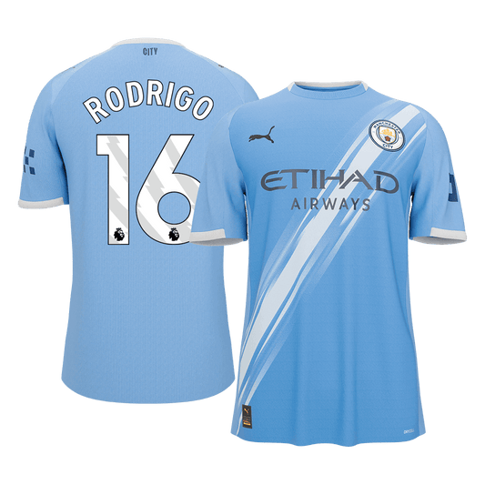 RODRIGO #16 Manchester City Otthoni Futball Mez 2025/26 Kék