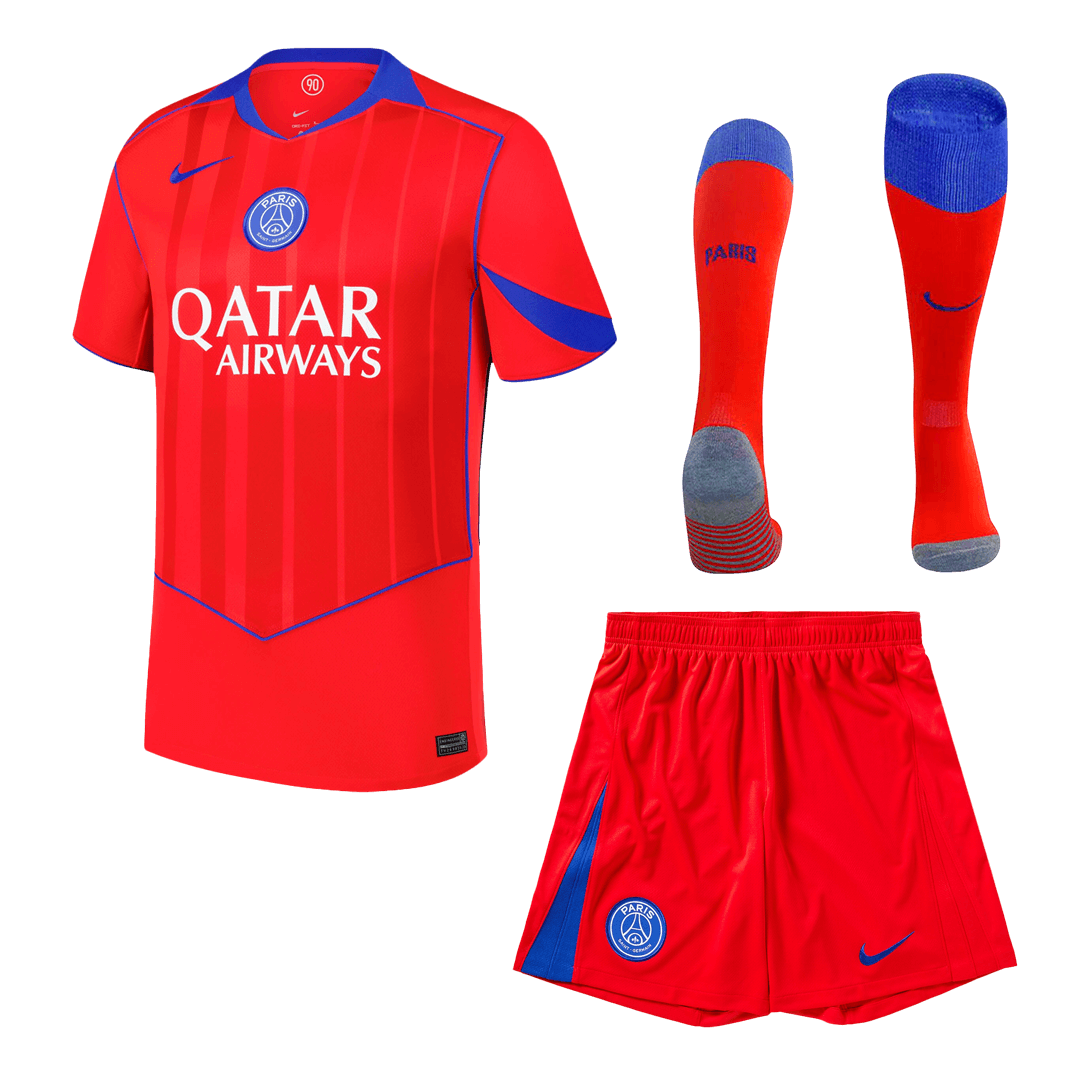 PSG Idegenbeli Harmadik Mez Szett (Mez+Nadrág+Zokni) 2025/26 Piros