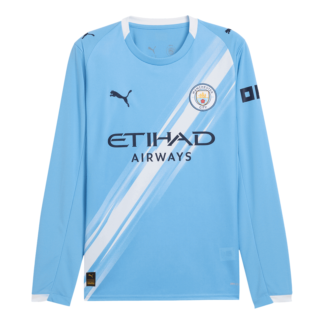 Manchester City Otthon Hosszú Ujjú Soccer Mez 2025/26 Kék