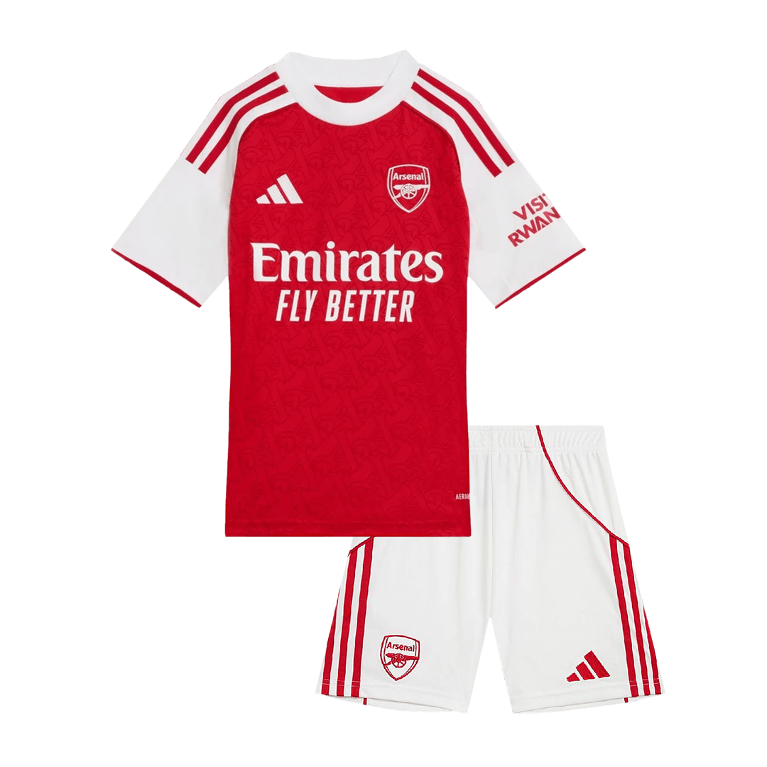 Gyerekek Arsenal Otthoni Soccer Mez Készlet(Mez+Rövidnadrág) 2025/26 Piros
