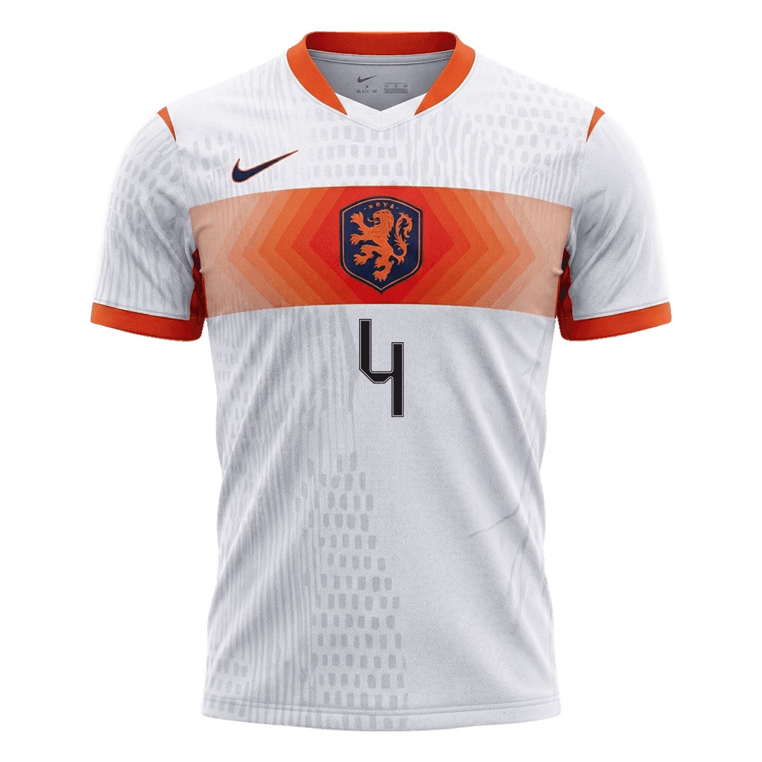 VIRGIL #4 Netherlands Játékos Verzió Idegenbeli Mez Világbajnoki 2026 Fehér