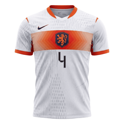 VIRGIL #4 Netherlands Játékos Verzió Idegenbeli Mez Világbajnoki 2026 Fehér