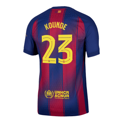 KOUNDE #23 Barcelona Játékos Otthon Mez 2025/26 Piros & Kék - UCL