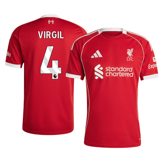 VIRGIL #4 Liverpool Otthon Soccer Mez 25/26 Piros