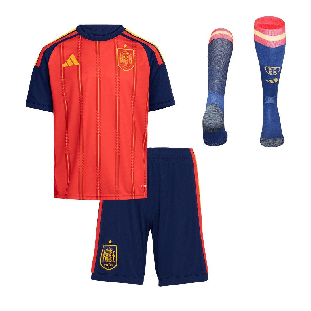 Spain Gyerek Hazai Világbajnokság Mez Készlet(Mez+Nadrág+Zokni) 2026 Piros