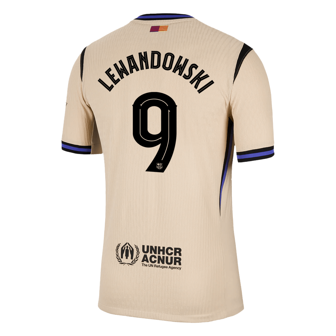 LEWANDOWSKI #9 Játékos Barcelona Idegenbeli Soccer Mez 2025/26 Sárga - UCL