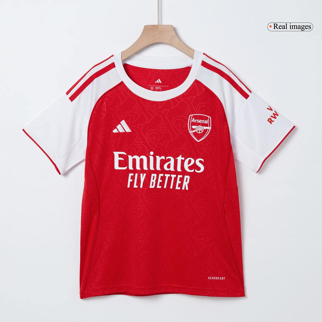 Gyerekek Arsenal Otthoni Soccer Mez Készlet(Mez+Rövidnadrág) 2025/26 Piros