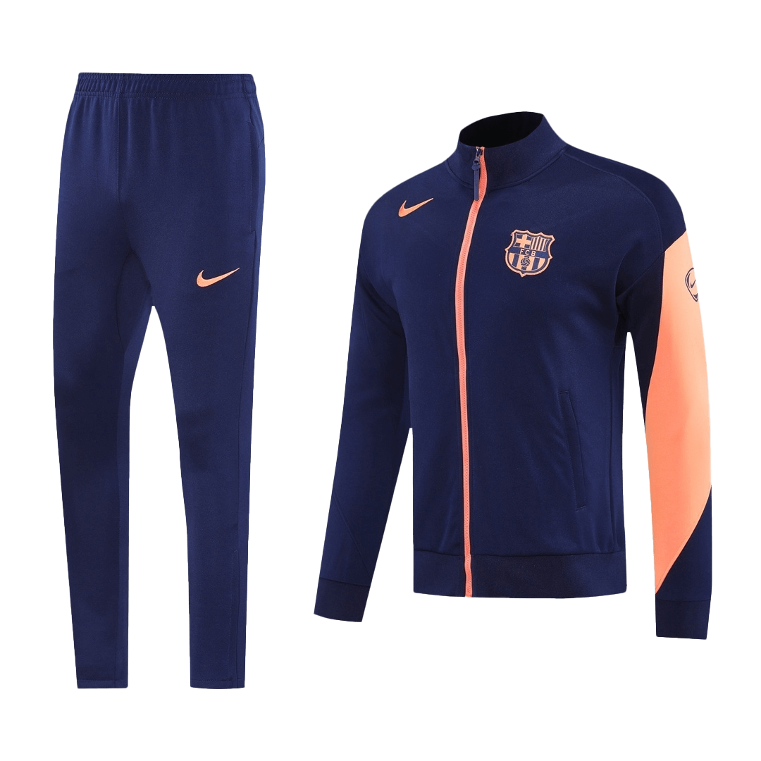 Barcelona Kabát Szett (Dzseki + Nadrág) Edzés Dzseki 2025/26 Sötétkék & Narancs