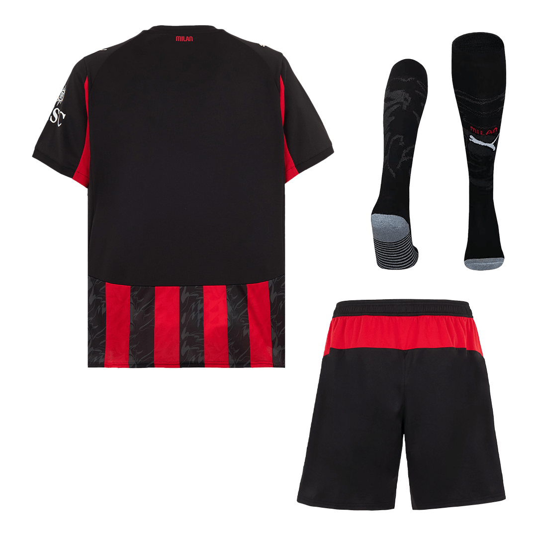 AC Milan Otthon Mez Szett (Mez + Nadrág + Zokni) 2025/26-piros&fekete