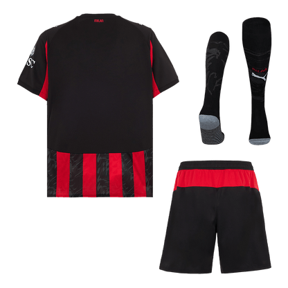 AC Milan Otthon Mez Szett (Mez + Nadrág + Zokni) 2025/26-piros&fekete