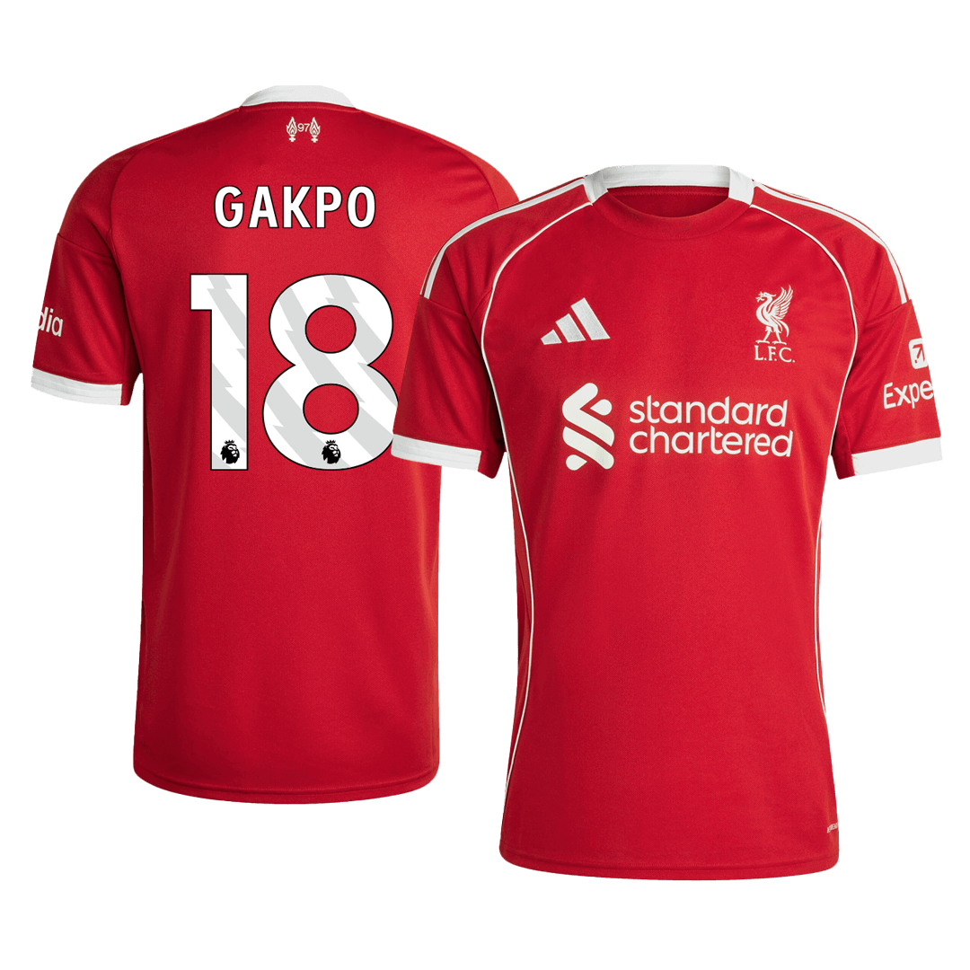 GAKPO #18 Liverpool Otthon Mez 2025/26 Piros