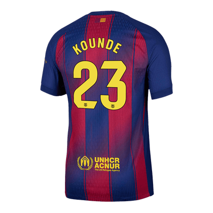 KOUNDE #23 Barcelona Játékos Otthon Mez 2025/26 Piros & Kék