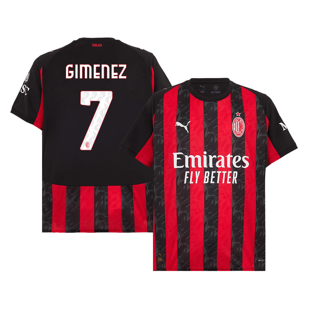 GIMENEZ #7 AC Milan Otthoni Soccer Mez 2025/26 Piros&Fekete