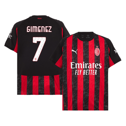 GIMENEZ #7 AC Milan Otthoni Soccer Mez 2025/26 Piros&Fekete